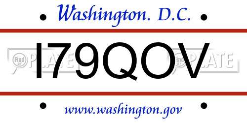 I79QOV District Of Columbia License Plate