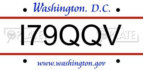 I79QQV District Of Columbia License Plate