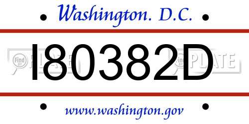 I80382D District Of Columbia License Plate