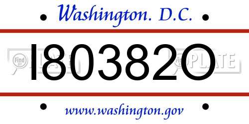 I80382O District Of Columbia License Plate