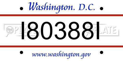I80388I District Of Columbia License Plate