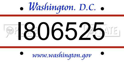 I806525 District Of Columbia License Plate