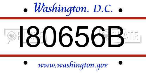 I80656B District Of Columbia License Plate
