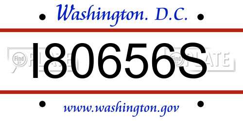 I80656S District Of Columbia License Plate