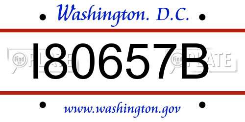 I80657B District Of Columbia License Plate