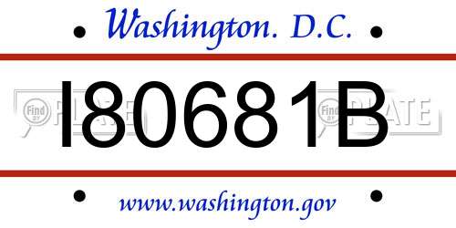 I80681B District Of Columbia License Plate