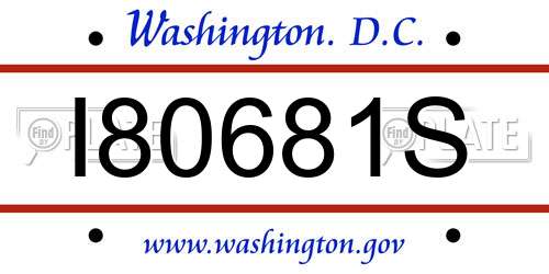 I80681S District Of Columbia License Plate