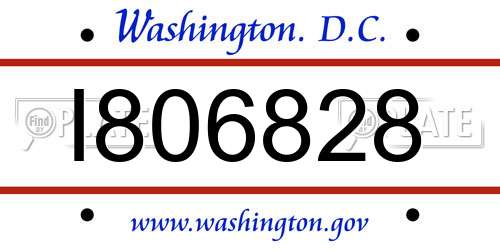 I806828 District Of Columbia License Plate