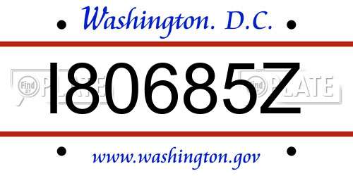 I80685Z District Of Columbia License Plate