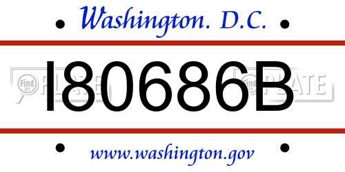 I80686B District Of Columbia License Plate