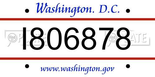 I806878 District Of Columbia License Plate