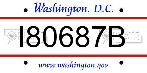 I80687B District Of Columbia License Plate