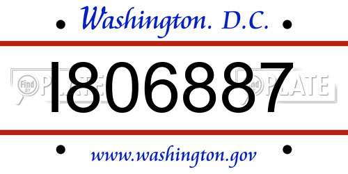I806887 District Of Columbia License Plate