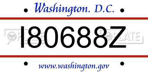 I80688Z District Of Columbia License Plate