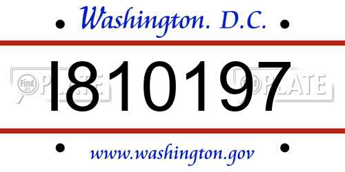 I810197 District Of Columbia License Plate