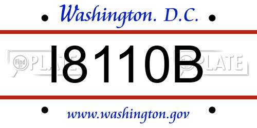 I8110B District Of Columbia License Plate