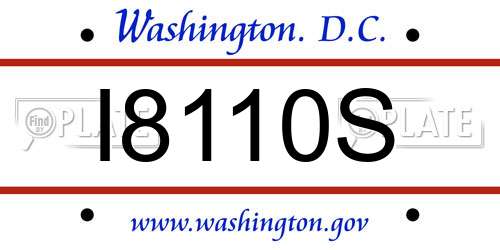 I8110S District Of Columbia License Plate