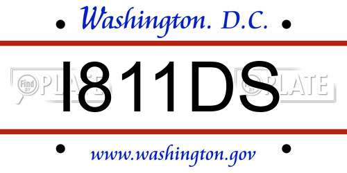 I811DS District Of Columbia License Plate