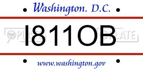 I811OB District Of Columbia License Plate