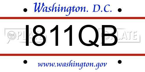 I811QB District Of Columbia License Plate