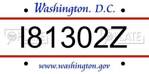 I81302Z District Of Columbia License Plate