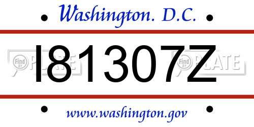 I81307Z District Of Columbia License Plate