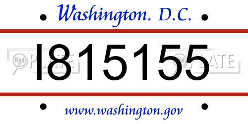 I815155 District Of Columbia License Plate