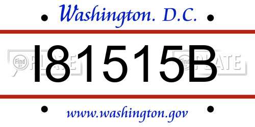 I81515B District Of Columbia License Plate