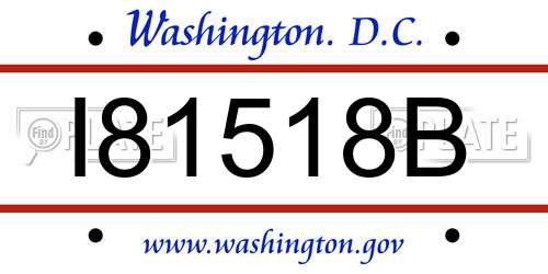 I81518B District Of Columbia License Plate