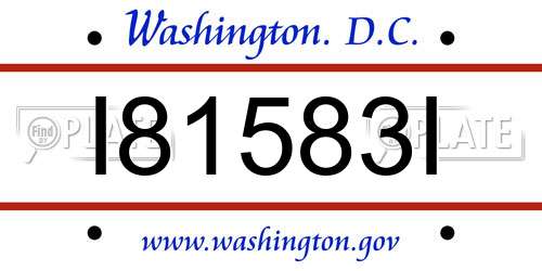 I81583I District Of Columbia License Plate
