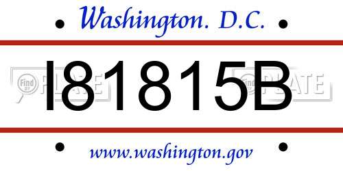 I81815B District Of Columbia License Plate