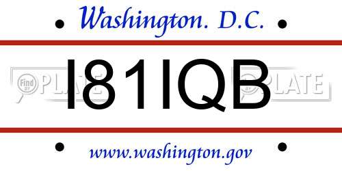 I81IQB District Of Columbia License Plate
