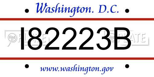 I82223B District Of Columbia License Plate
