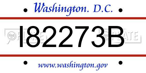 I82273B District Of Columbia License Plate
