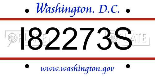 I82273S District Of Columbia License Plate