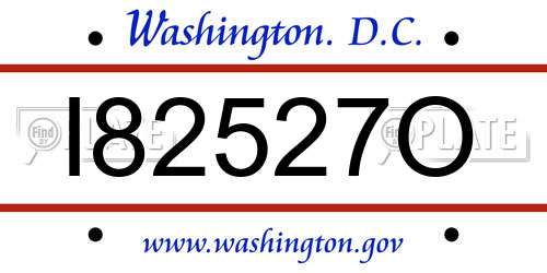 I82527O District Of Columbia License Plate