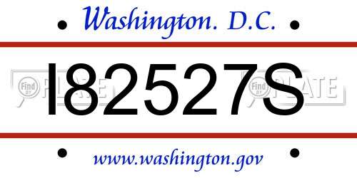 I82527S District Of Columbia License Plate