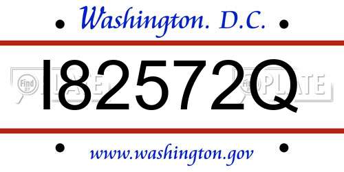 I82572Q District Of Columbia License Plate