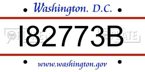 I82773B District Of Columbia License Plate