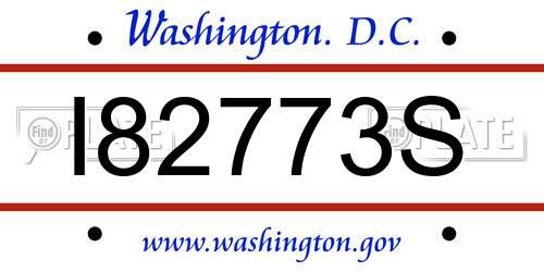 I82773S District Of Columbia License Plate