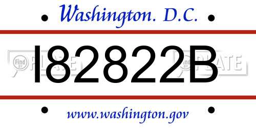 I82822B District Of Columbia License Plate