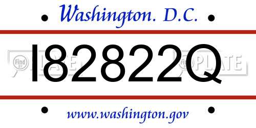 I82822Q District Of Columbia License Plate