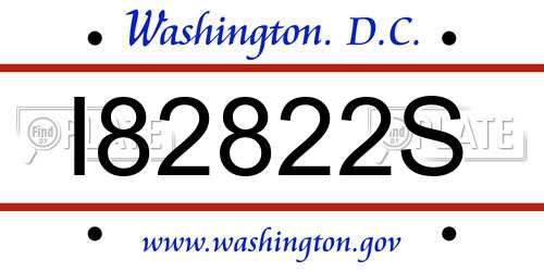 I82822S District Of Columbia License Plate