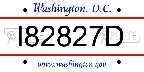 I82827D District Of Columbia License Plate