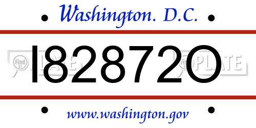 I82872O District Of Columbia License Plate