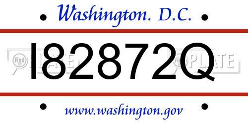 I82872Q District Of Columbia License Plate