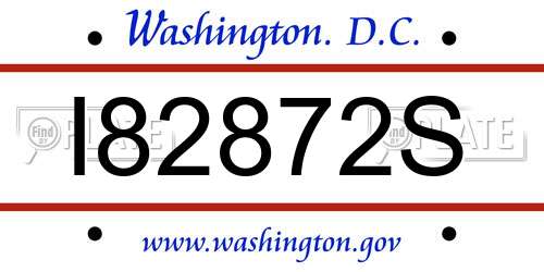 I82872S District Of Columbia License Plate