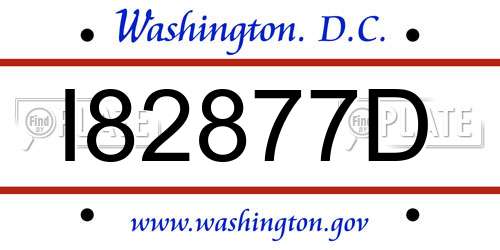 I82877D District Of Columbia License Plate