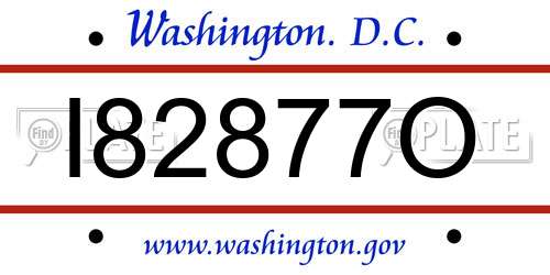 I82877O District Of Columbia License Plate