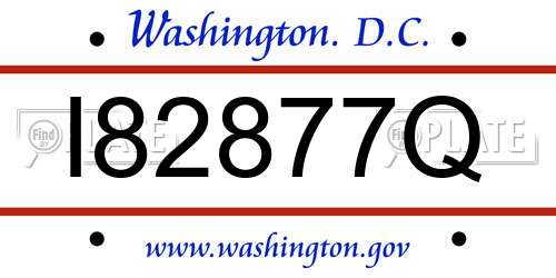 I82877Q District Of Columbia License Plate